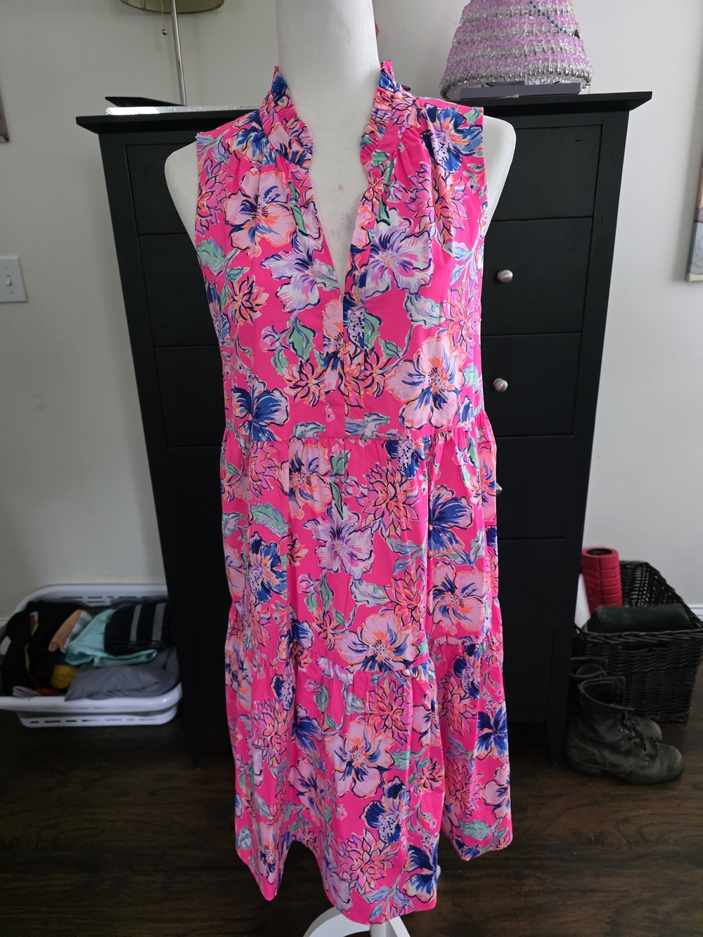 Lilly Pulitzer Pink Floral Sleeveless Mini Dress